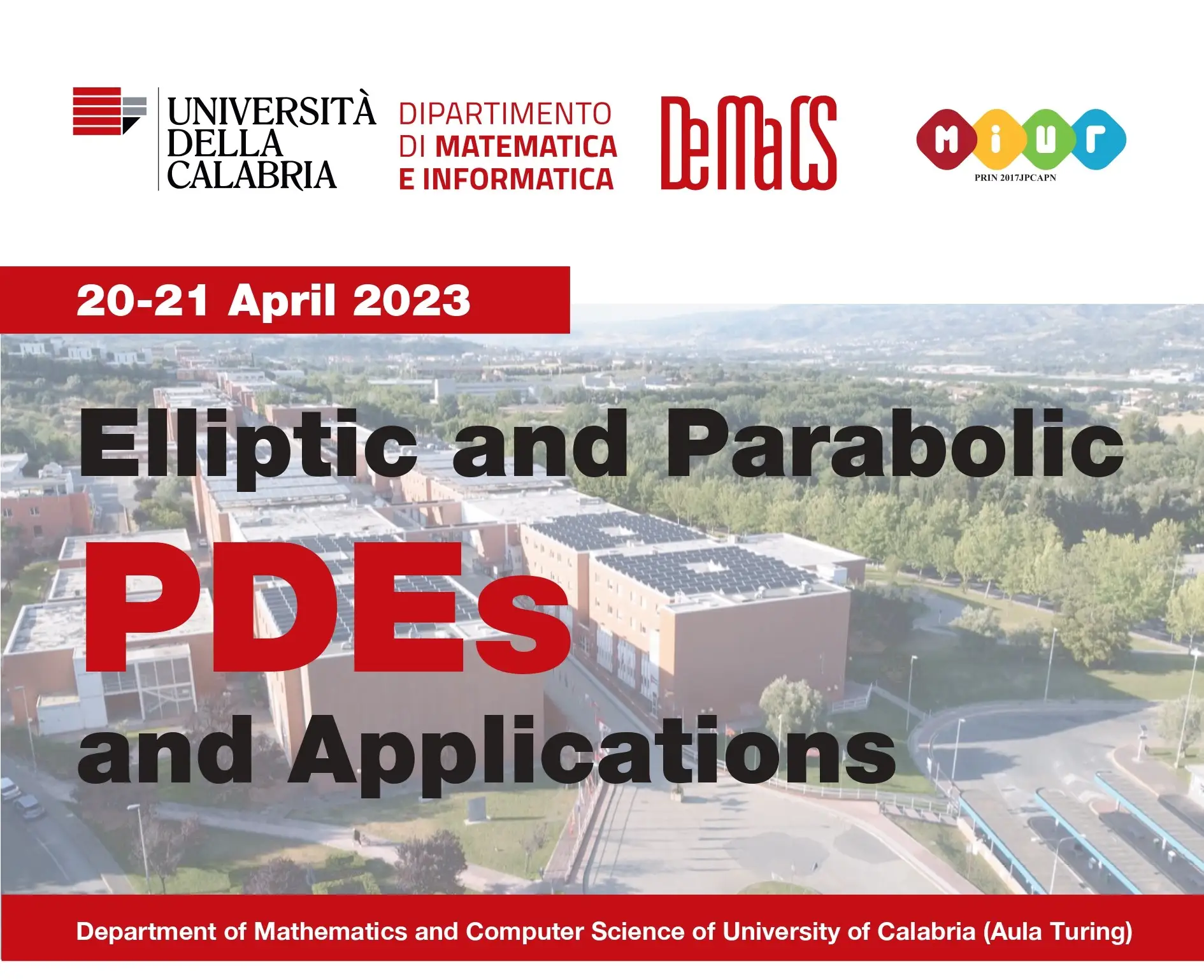 Convegno "Elliptic and Parabolic PDEs and Applications" 20-21/04/2023 - DeMaCS